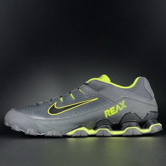 Nike Reax 8 TR Men 14 Black Green Lace Up Training Running Shoe Athletic Sneaker - Picture 1 of 8
